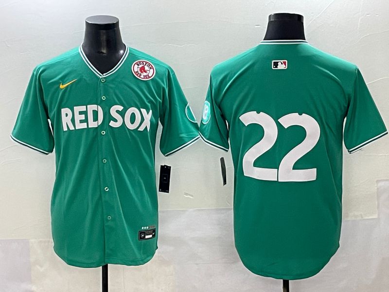 Men 2025 Boston Red Sox 22 No Name Green Joint Name Nike MLB Jersey style 10